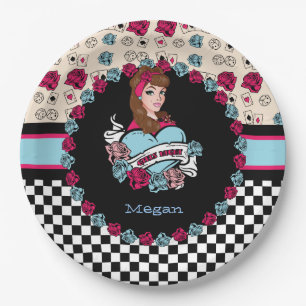 Assiettes En Carton Pin-up, Rock-A-Billy