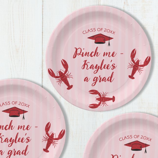 Assiettes En Carton Pinch Me Crawfish Class Of 2025 Graduation Party (Pinch Me Crawfish Class Of 2025 Graduation Party Paper Plates)