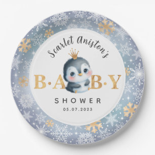 Assiettes En Carton Pingouin mignon baby shower avec Plaques en papier