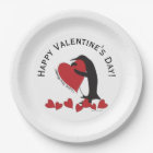 Pingouin mignon Coeur Rouge Saint Valentin