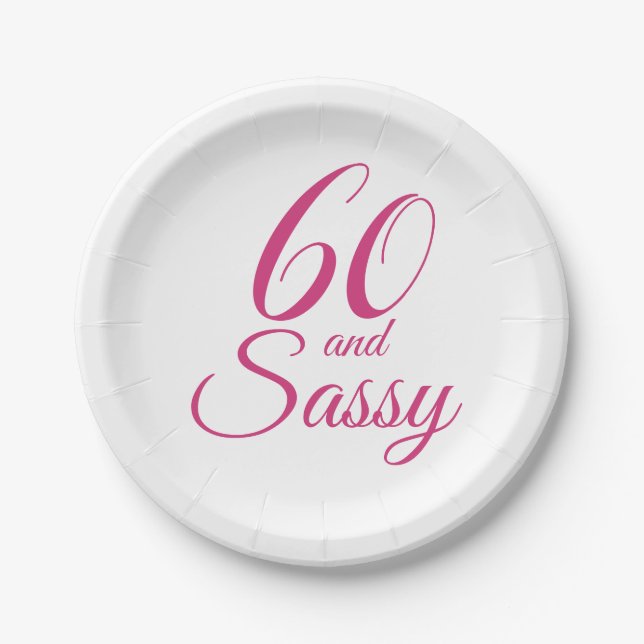 Assiettes En Carton Pink 60 et Sassy Birthday Party (Devant)