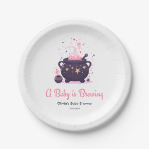 Assiettes En Carton Pink A Baby brasse le Baby shower d'Halloween