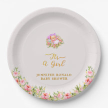 Pink and Gold Flower thème c'est un baby shower fi