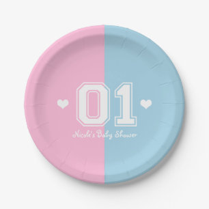 Assiettes En Carton Pink & Blue Athletic 01 Sports Anniversaire