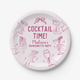 Assiettes En Carton Pink Cocktail Party Bachelorette Envelope Favorise