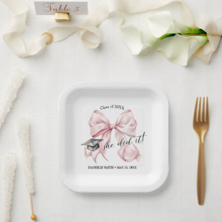 Assiettes En Carton Pink Coquette She Did It Square