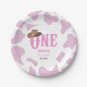 Assiettes En Carton Pink Cowgirl ONE Premier Rodéo 1ère fête d'anniver