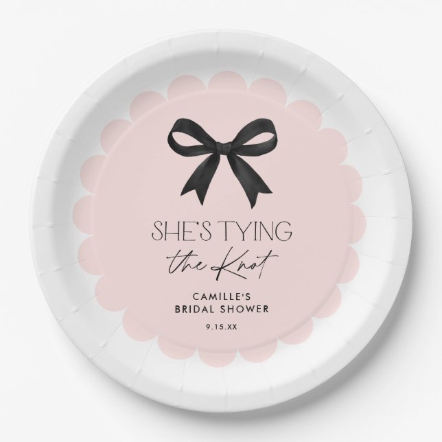 Assiettes En Carton Pink Elle noue le Wedding shower (Devant)