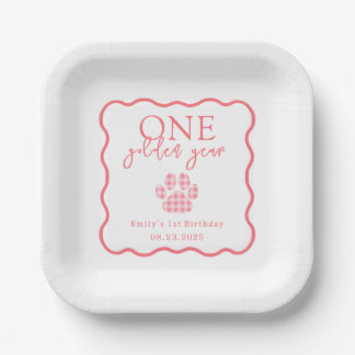 Assiettes En Carton Pink En vichy Whimsical Un Anniversaire D'Or
