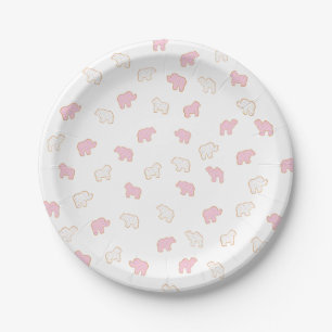 Assiettes En Carton Pink Frosted saupoudrer Animal Cookie party