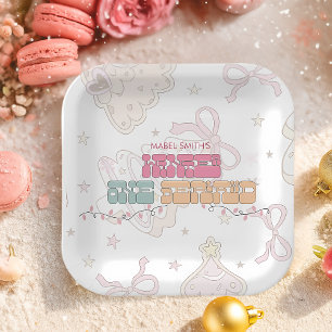 Assiettes En Carton Pink GingerPread Winter Onederland 1er anniversair