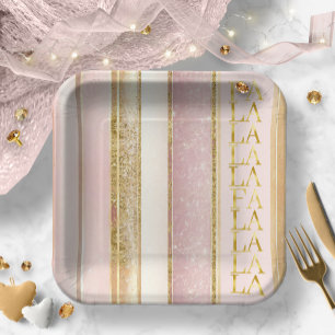Assiettes En Carton Pink Gold Fa Noël La La Motif#27 ID1009