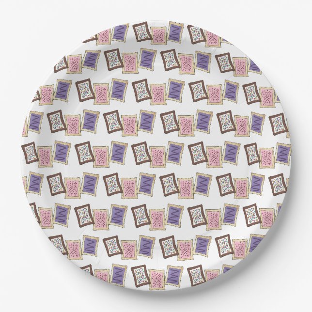 Assiettes En Carton Pink Purple Bake Vente Pâques de grille-pain Petit (Devant)
