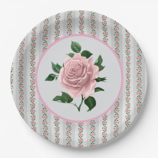 Assiettes En Carton Pink Roses