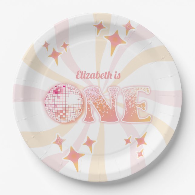 Assiettes En Carton Pink Super Disco Dancing Queen Premier anniversair (Devant)
