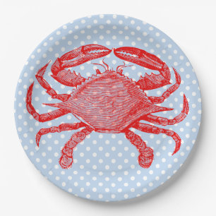 Assiettes En Carton Pique-nique de crabe de fruits de mer en été