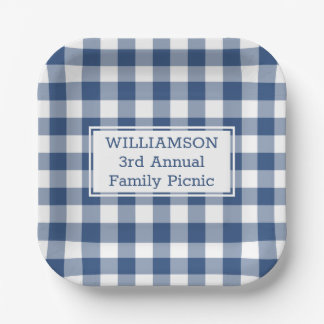 Assiettes En Carton Pique-nique de famille pour le Buffalo Bleu et Bla