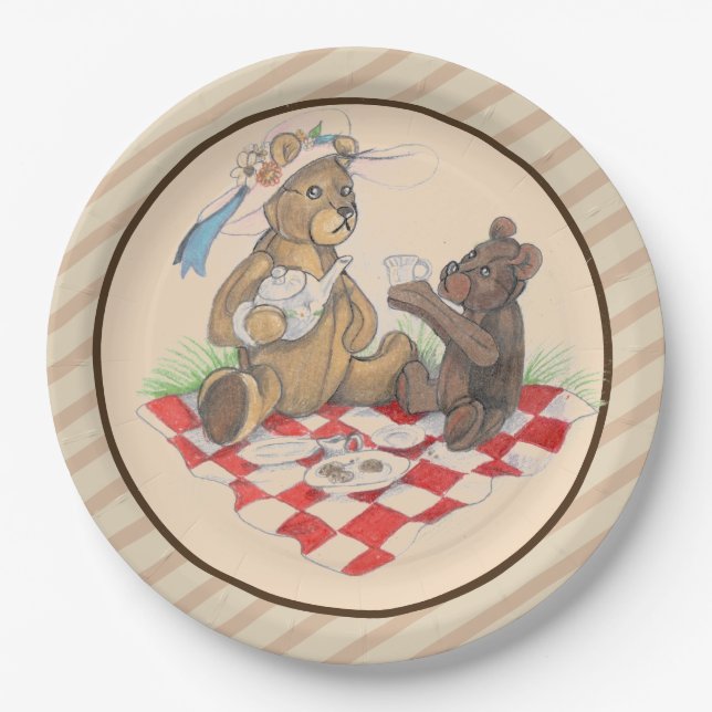 Assiettes En Carton Pique-nique Teddy Bear (Devant)