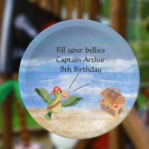 Assiettes En Carton Pirate anniversaire thème fête trésor perroquet