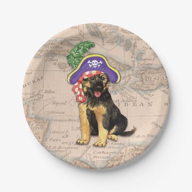 Assiettes En Carton Pirate berger allemand (Devant)