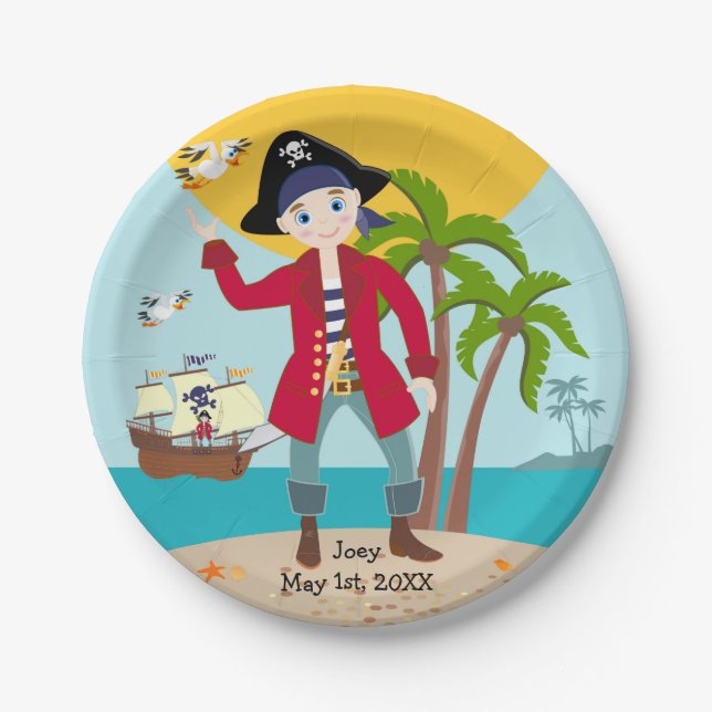 Assiettes En Carton Pirate kid birthday (Devant)