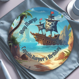 Assiettes En Carton Pirate Ship & Paradise Island Adventure