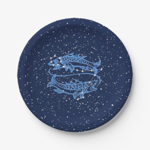 Assiettes En Carton Pisces Constellation and Zodiac Sign with Stars