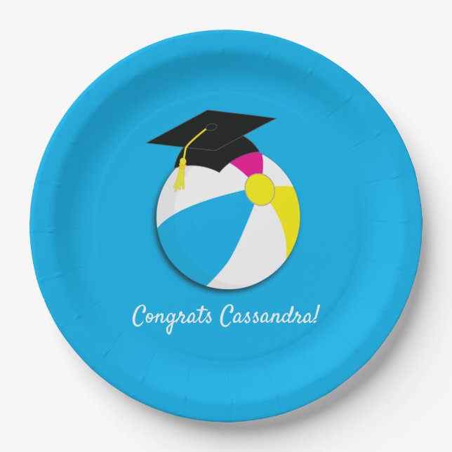 Assiettes En Carton Piscine Party Beach Ball (Devant)