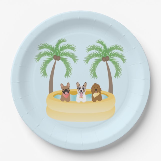 Assiettes En Carton Piscine pour chiens d'été (Devant)