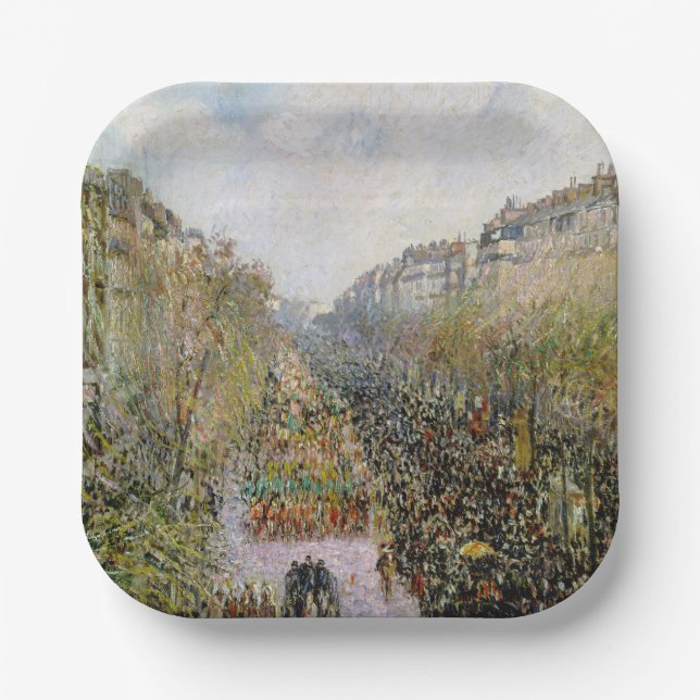 Assiettes En Carton Pissarro - Boulevard Montmartre, Mardi Gras (Recto)