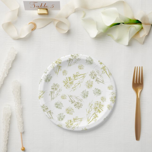 Assiettes En Carton Pissenlit (Mariage)