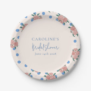 Assiettes En Carton Pivoine Florale Rétro Points Bleus Mariage Sur Mes