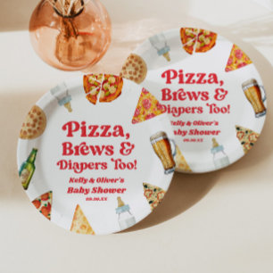Assiettes En Carton Pizza Breuvages et Couches Aussi Fête de Bébé Pizz