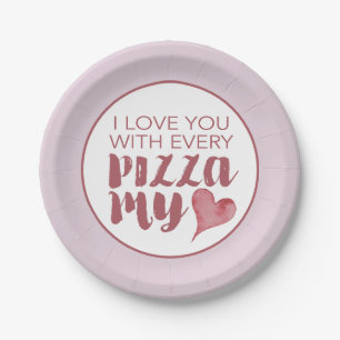 Assiettes En Carton Pizza moderne Mon coeur Saint Valentin
