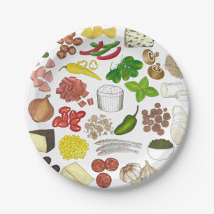 Assiettes En Carton Pizza Party Topings Italien Food Pizzeria Pie