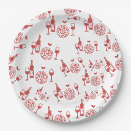 Assiettes En Carton Pizza rustique & Fête des mariées de vin