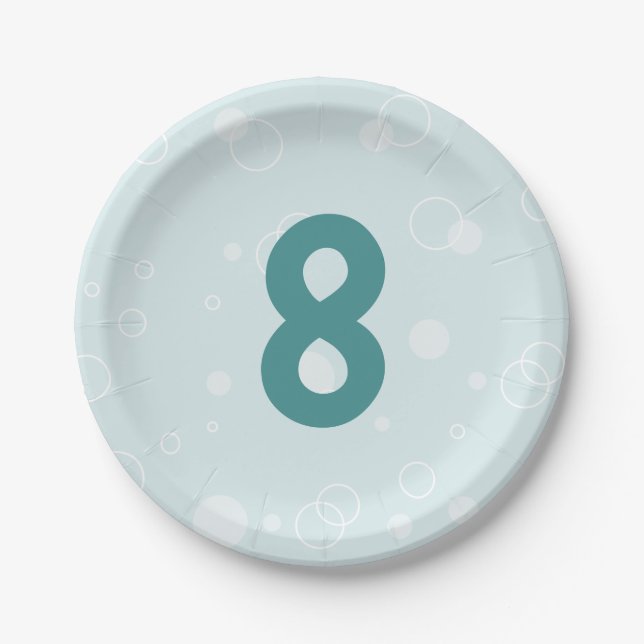Assiettes En Carton Plage Anniversaire Bulles Turquoise Plaque de papi (Devant)