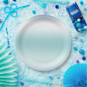 Assiettes En Carton Plage Aqua Blue Ombre