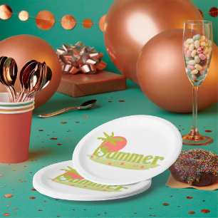 Assiettes En Carton Plage Été Soleil Et Plaques En Papier Arbre