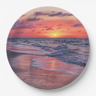 Assiettes En Carton Plage Tropical Bahamas Sunset Paradise Beach