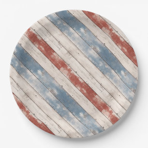 Assiettes En Carton Planche en bois Americana rustique
