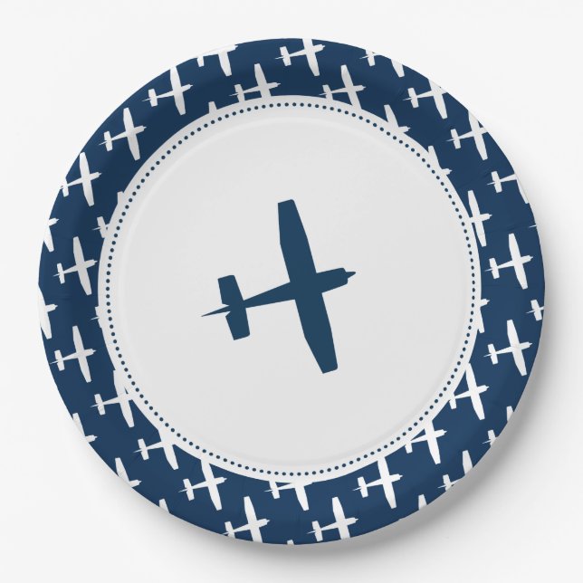 Assiettes En Carton Plane motif ı Baby Party Plaques papier (Devant)