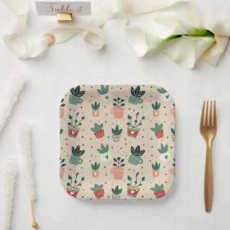 Assiettes En Carton Plant Lover Paper Plates – Botanical Party Decor f