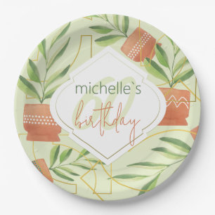 Assiettes En Carton Plantes Fraîches Dans Les Pots En Céramique Aquare