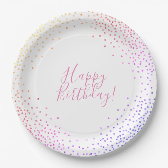 Assiettes En Carton Plaque à papier de joyeux anniversaire de (Devant)