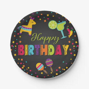 Assiettes En Carton Plaque à papier de joyeux anniversaire de fiesta