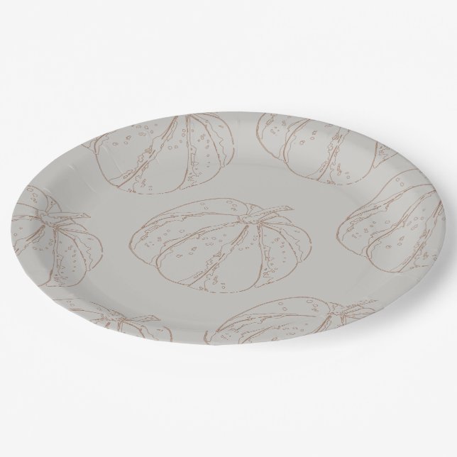 Assiettes En Carton Plaque à papier de motif de citrouille (Angle)
