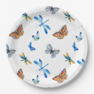 Assiettes En Carton Plaque à papier de papillon de libellule