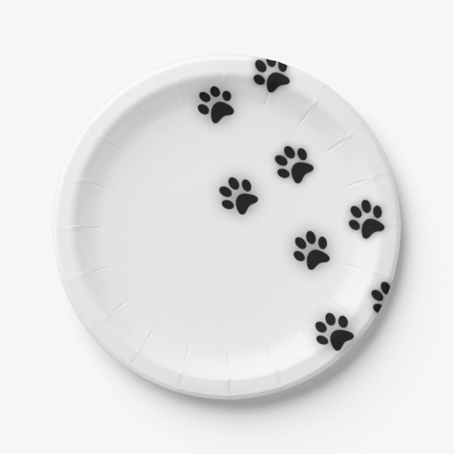 Assiettes En Carton Plaque à papier de partie de pattes de chat (Devant)