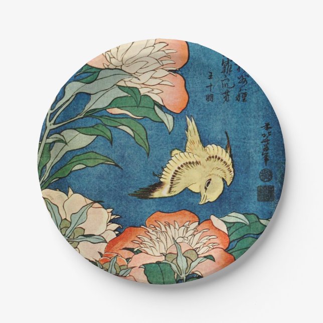 Assiettes En Carton Plaque à papier de PIVOINES ASIATIQUES (Devant)